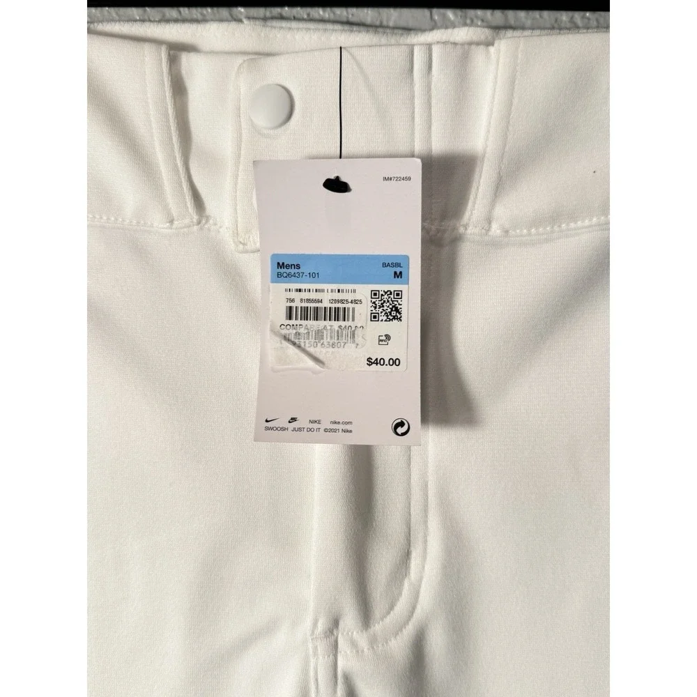 Nike Baseball Pants Mens Med Black Piped Vapor Stretch Waist Sports NWT